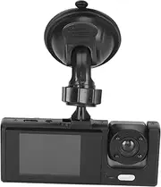 3 Channel Dash Cam Front and Rear Inside, 2in LCD Screen Full HD Dash Cam, 170 Degree Angle Three Lens Car Camera, Night Vision, Automatic Switch, Loop Recording, Motion Detection
