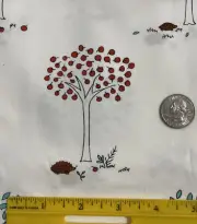 1/2 yd Aneela Hoey Little Apples 2008 White Tree Animal Cotton Fabric RARE Quilt
