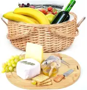 Hap Tim Wicker Picnic Basket Set with Charcuterie Boards for 2 - Unique Gifts...