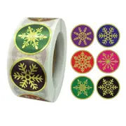 Gold Foil Christmas Snowflake Stickers - Style K