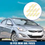 10 Pcs Mini ANL Fuses 80A Audio CD Fuse for Car Motorcycle Gold Tone White