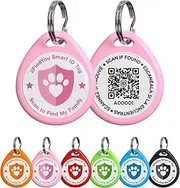 ilFindYou Dog Tags Personalized, QR Code Pet ID Tags for Dog Collar, Online Profile, Scan Location Alerts, Pink