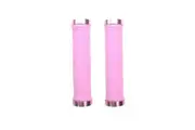 Trigram Lock-on Bike Grips Kraton Rubber 130mm with 2 side lock rings Pink