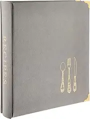 C.R. Gibson Leatherette Recipe Binder, Gray/Multicolor