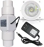 Inline Duct Fan 2 Inch 50Mm Ventilation Exhaust Booster 32 Cfm 12V 18W Mini Hydroponic Blower for HVAC Office Attic Kitchen (Color : NO Adjustable Speed, Size : 50-40mm)