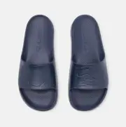 Mens Lacoste Slides Sandals Lacoste Croco 2.0 Navy Blue Slides NEW