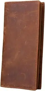 [Holibanna] Men's Wallet Vintage Long Wallet Coin Purse Credit Card Holder Id Badge Pocket Dad Brother Son Light Brown