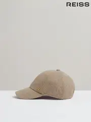 Reiss Taupe Fiona Wool Blend Flannel Baseball Cap (E52539) | $120