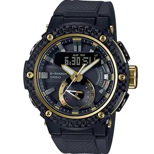 CASIO G-SHOCK 碳纖維典雅紳士運動手錶-黑金_GST-B200X-1A9_53.3mm