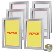 Screen Printing Kit, 6 Pieces Aluminum Silk Screen Printing Frames, 25.4 x 35.6 cm Silk Screen Printing Frame with 110 Count Mesh, High Tension Nylon Mesh and Sealing Tape for T-shirts