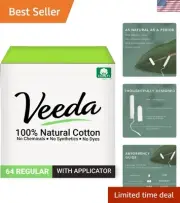 Eco-Friendly Regular Absorbency Tampons with BPA-Free Applicator - 64 Count