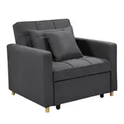 Suri 3-in-1 Convertible Sofa Chair Bed Lounger by Sarantino - Dark Grey