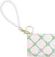[Lilly Pulitzer] Snap ID Card Case, Cute Keychain Wallet, Slim Credit Card Holder with Pearl Wristlet Strap, Butterfly Trellis, Butterfly Trellis, Wallet