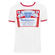 Budweiser Ringer Tee Shirt White