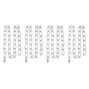 4 Set 3 ft Light Fixture Chain Metal Looping Link Up to 110 lbs Silver Tone
