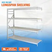 3m x 2.4m x .4m Add-On Bay Longspan Shelving Steel Storage Racking Warehouse VIC