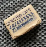 1939 New York Worlds Fair Sports Bar Man Building Sugar Cube Vintage NY RARE!