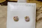 Lucky Cubic Zirconia Multi Color 6MM 4CT .925 Sterling Silver Stud Earrings