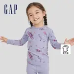 GAP 女幼童裝 GAP X SUPER WINGS聯名 LOGO純棉長袖長褲家居套裝-淡紫色(770085)