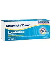 =>PRICE SMASH CHEMIST'S OWN LORATADINE 10MG 2X 50 TABS HAYFEVER&ALLERG=CLARATYNE