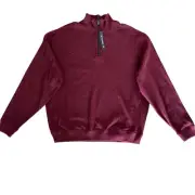 Daniel Cremieux Burgundy or Green, Quarter Zip Reversible Pullover Large