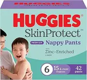 Huggies Skin Protect Nappies Pants, Size 6 (15 kg and Over) 42 Count