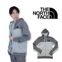 在飛比找蝦皮購物優惠-The north face 灰色 拼接 刷毛 連帽 輕薄 