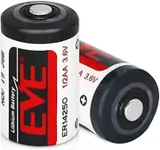 STEPMAX (2 Pack) EVE ER14250 1/2AA 3.6V Lithium Battery 1200mAh for Dog Collars, Baby Movement Monitor and More(Non-Rechargeable)