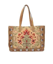 Nellcôte floral-pattern studded tote bag One size Nude
