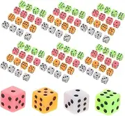 MOLUCKFU 100pcs Colorful Sided Dice Set Tiny Plastic Game Dice for Math Learning Tabletop Games Lightweight Portable Gaming Accessories