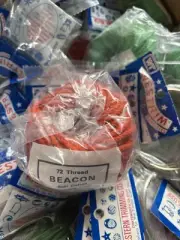 Vintage BEACON 72 Thread Soft Cotton Macrame Cord Spools 100 Feet each, Orange
