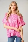 LADIES ITALIAN QUIRKY LAGENLOOK FLORAL LINEN MIX LIGHTWEIGHT CASUAL SHORT TOP