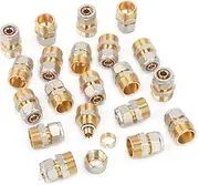 LTWFITTING 3/4 Inch Male Compression Straight Coupling for 16 mm Multilayer Pipe (Pack of 20)