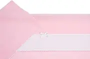 Filet - 3 Piece Baby Pram Bedding Set Plain Pink 1 Fitted Sheet 1 Top Sheet with Aida Ribbon and 1 Pillow Case Made in Italy