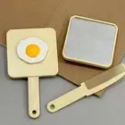 Handle Makeup Mirror With Comb Cute Yellow Compact Mirror Beauty Tool SUM