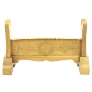 Wood Japanese Samurai Sword Holder Stand Katana Tanto Table Rack 福 Carved 1 Tier