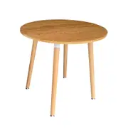 CHOTTO - Enso Round Top Dining Table with Wooden Legs - Wood