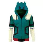 My Hero Academia Midoriya Izuku Cosplay Hoodie Jacket Zip Up Coat Adult