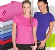 Ladies Fitted Tee Shirt Top T-Shirt Womens Size 8 10 12 14 16 18 20 Cotton 1LHT