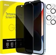 JETech Privacy Full Coverage Screen Protector for iPhone 14 Plus 6.7-Inch with Camera Lens Protector, Anti-Spy Tempered Glass Film, 2-Pack Each