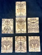 Bookmatch Sets Of Spalted Hackberry Blocks Turning Project Knife Stock 6”x2”x2”