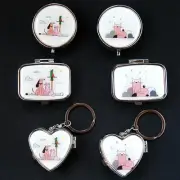 Cute Pet Print Travel Size Aluminium Case Plastic Compartments Pill Case Box