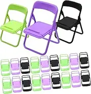 FOYTOKI 24 Pcs Mini Chair Phone Holder Stand Foldable Cell Phone Holder and Cute and Sturdy Design for Bedroom Office and Living Room Use
