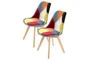 2X Retro Dining Cafe Chair Padded Seat MULTI COLOUR