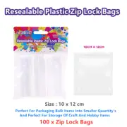 50 x Resealable Zip Lock Bags 10x12CM Clear Plastic Reusable Candy Snack Storage