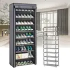 1/2xPortable 9 Tier Shoe Rack Storage Cabinet Shoe Organiser Wardrobe Dust-Proof