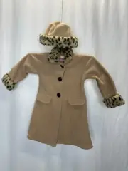 Good Lad Apparel Girls Size 4 Coat w/Hat NEW with tags Camel Fur Trim 2 Piece se