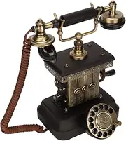 Antique Vintage Phone, Dial Retro Old Fashioned Landline Telephone, Zinc Alloy Classic European Corded Telephone with Redialing Key, for Home and Office
