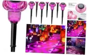 Solar Pathway Lights Pink Outdoor Solar Lights for Outside 8 Pack Purple