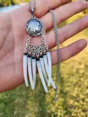 1936 Buffalo Indian coin necklace earring set good luck white dentalium shells